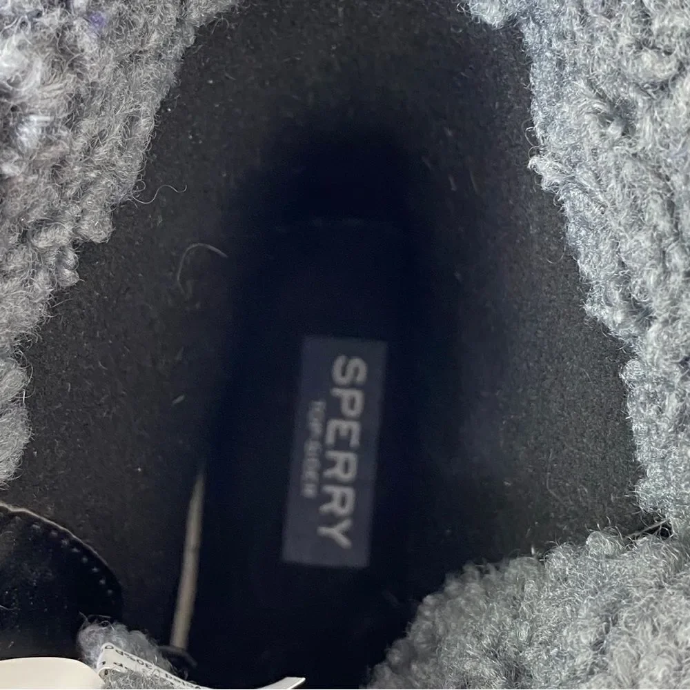Sperry Juneau Lace Up‎ Winter Boots Black Gray 8 STS86817